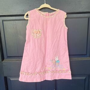 Will’Beth Pink Sleeveless Bunny Embroidered Dress
